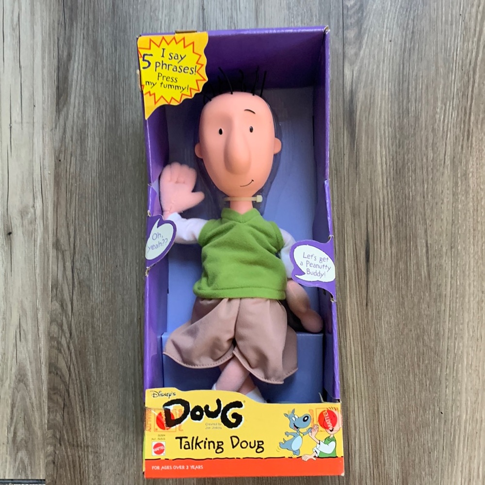Disney Talking Doug Funny Doll Mattel Nickelodeon toy cartoon Vintage Talks New